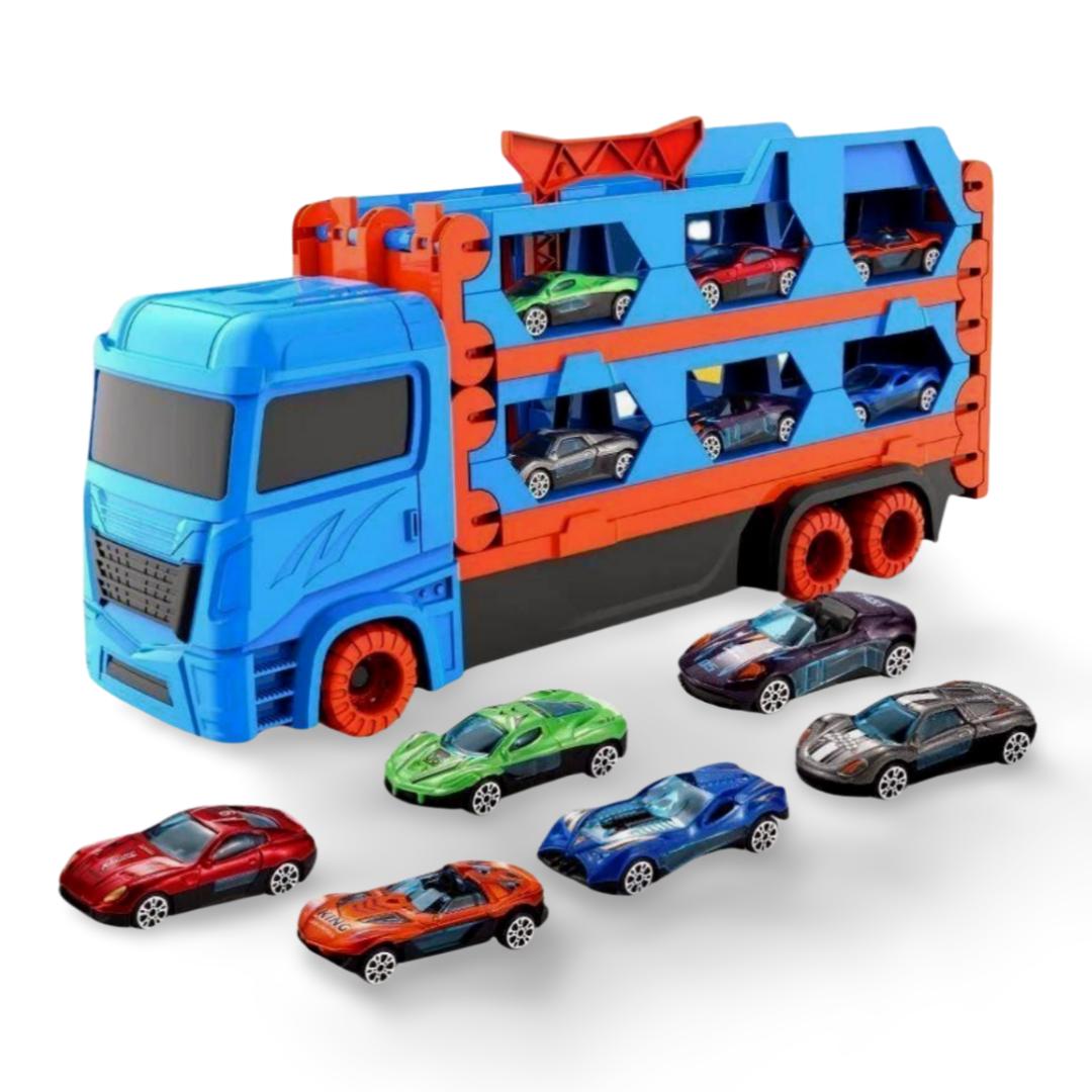 3 - in - 1 Transporter mit Auto - Rennbahn - Kinderwelt by Held